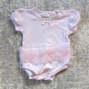 Elegant Baby Soft Pink Baby Bodysuit with Tulle Size 6-9 Months